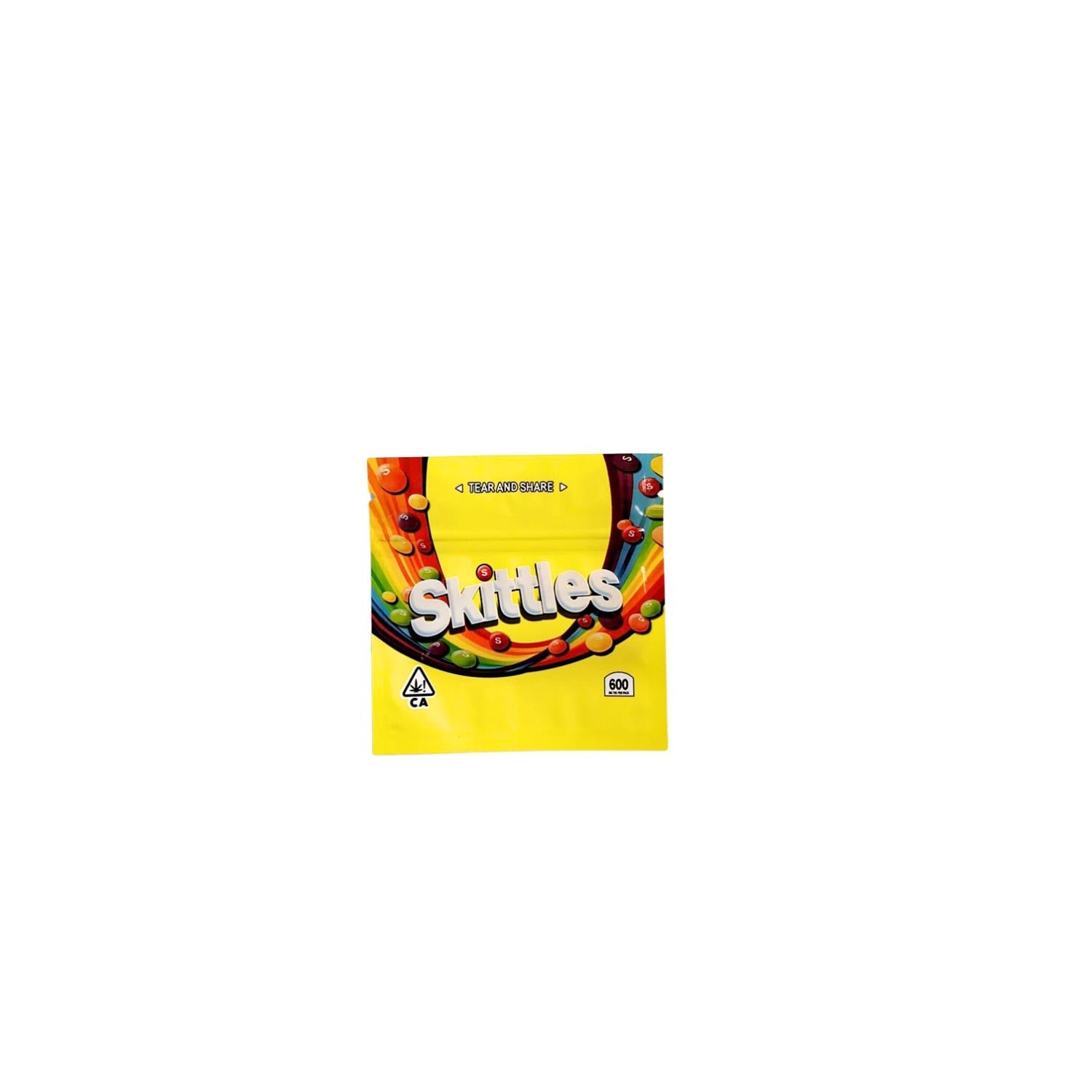 3.5g Yellow 50 count Skittles Theme Mylar Baggies - Premium Smell Proof & Waterproof Packaging