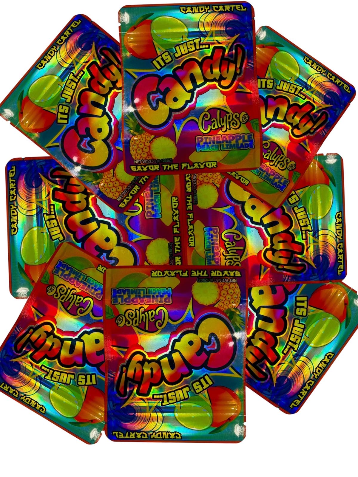50-Count 3.5 g High-Quality Mylar Storage Baggies | "It's Just Candy" theme