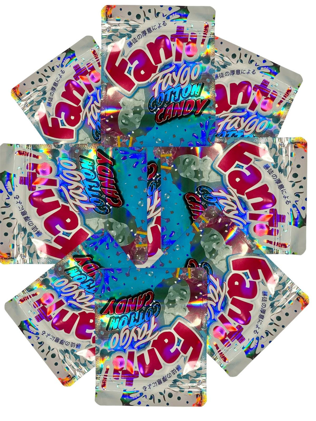 50-Count 3.5 g High-Quality Mylar Storage Baggies | Faygo cotton candy