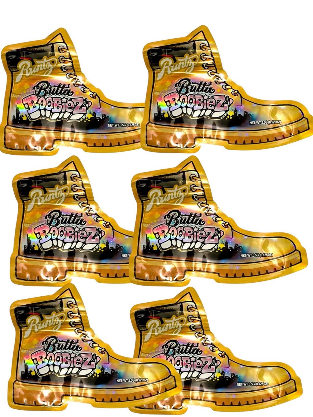 50-Count 3.5 g High-Quality Mylar Storage Baggies | Timberland Boot Design