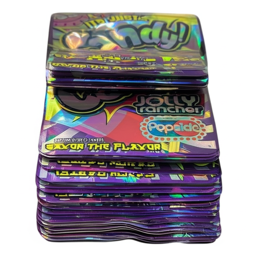 50 count Jolly Rancher IJC Themed 3.5g Limited Drop Mylar Baggies Smell Proof Waterproof Top Quality Organiser Bags for Secure Storage 50 Count - Cover