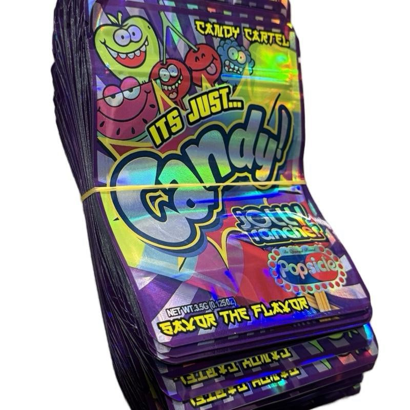 50 count Jolly Rancher IJC Themed 3.5g Limited Drop Mylar Baggies Smell Proof Waterproof Top Quality Organiser Bags for Secure Storage 50 Count - Cover