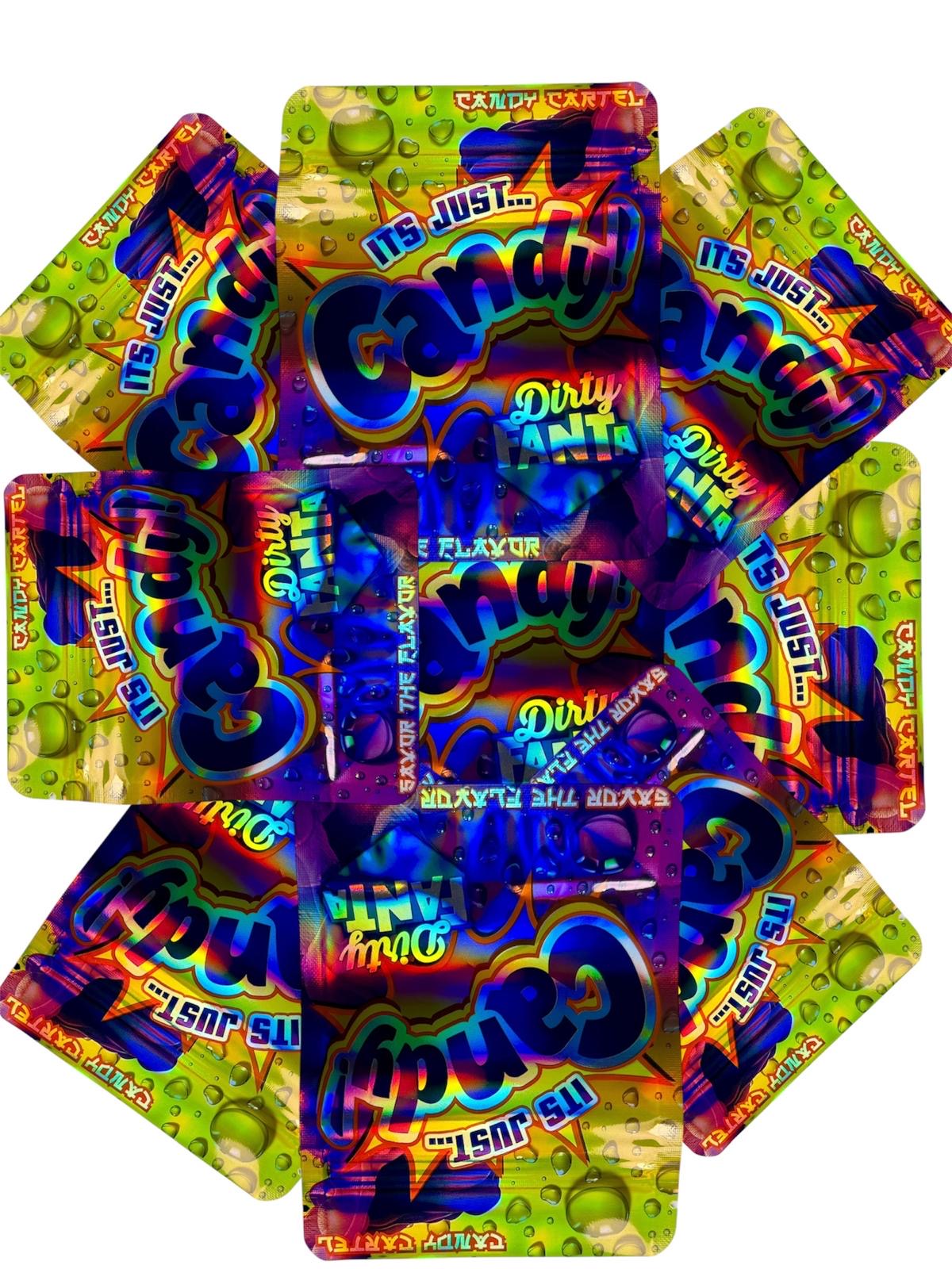 50-Count 3.5 g High-Quality Mylar Storage Baggies | "It's Just Candy" theme