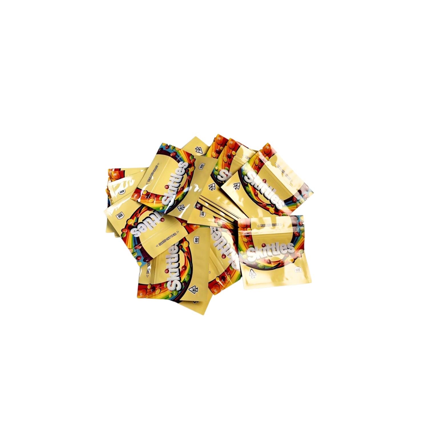 50 count High Quality Beige Skittles Mylar Bags | Smell & Water Proof for 3.5g