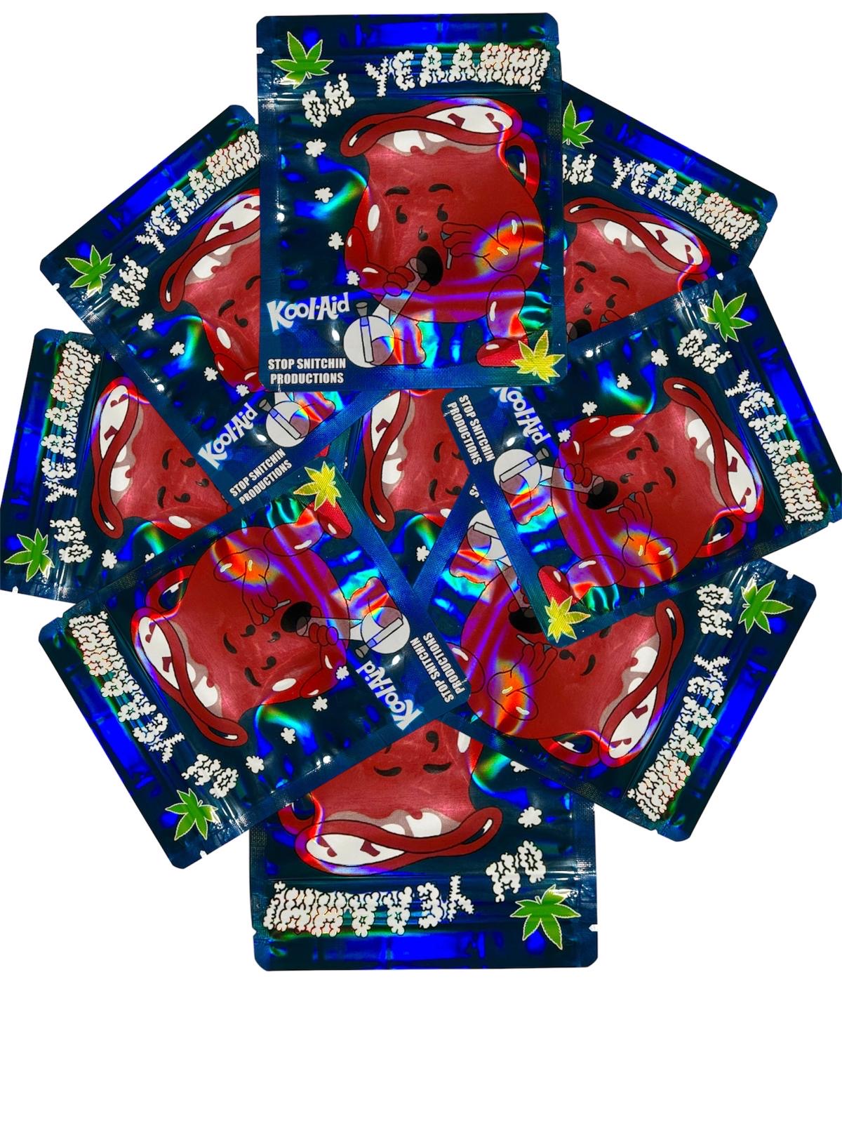 50-Count 3.5 g High-Quality Mylar Storage Baggies – Stop Snitchin Productions | Kool-Aid