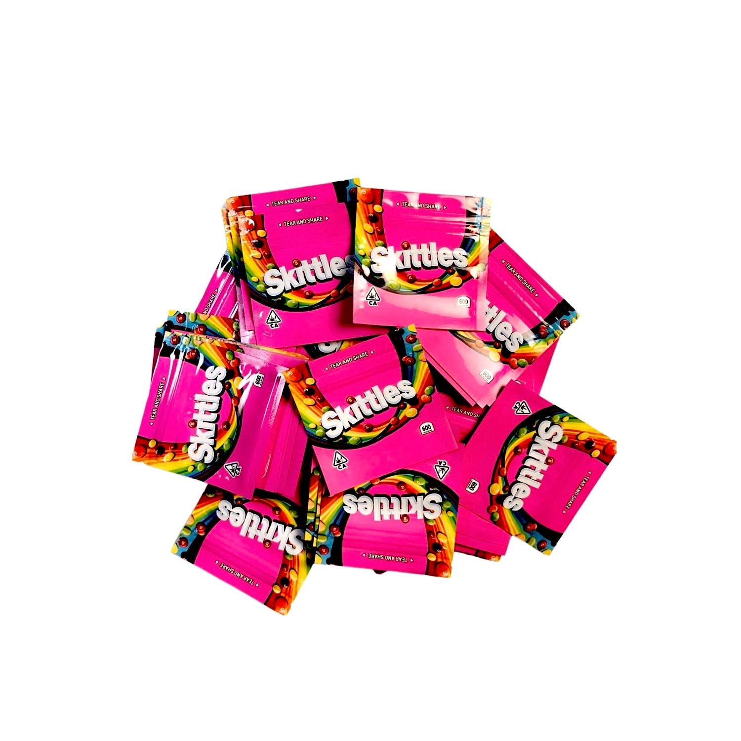 50 count High Quality Pink Skittles Mylar Bags | Smell & Water Proof for 3.5g
